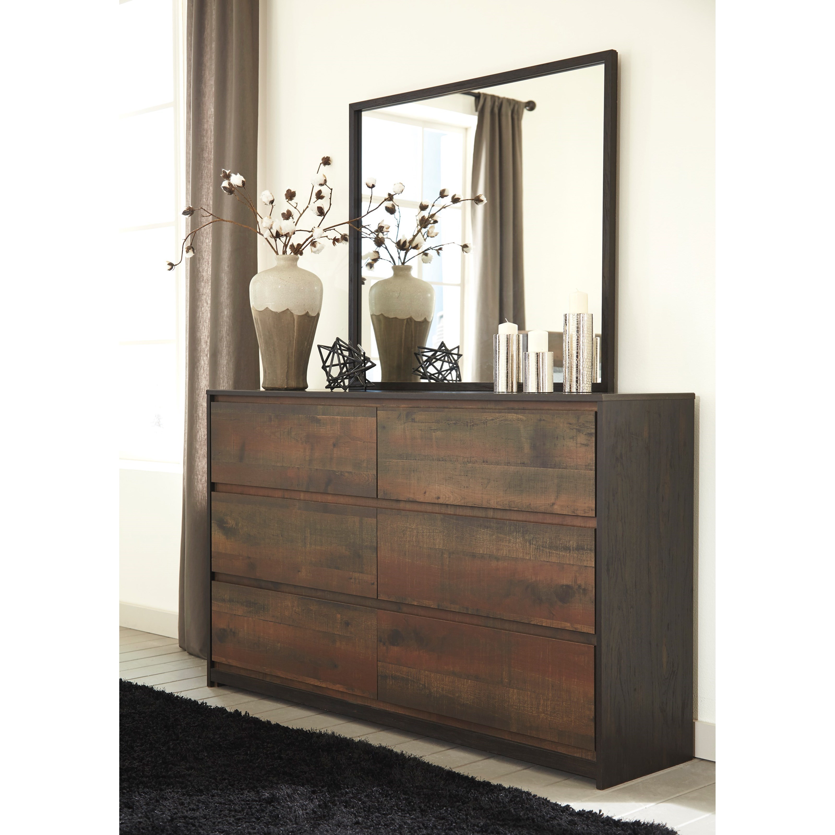 Ashley Signature Design Windlore Modern Rustic Dresser & Bedroom Mirror